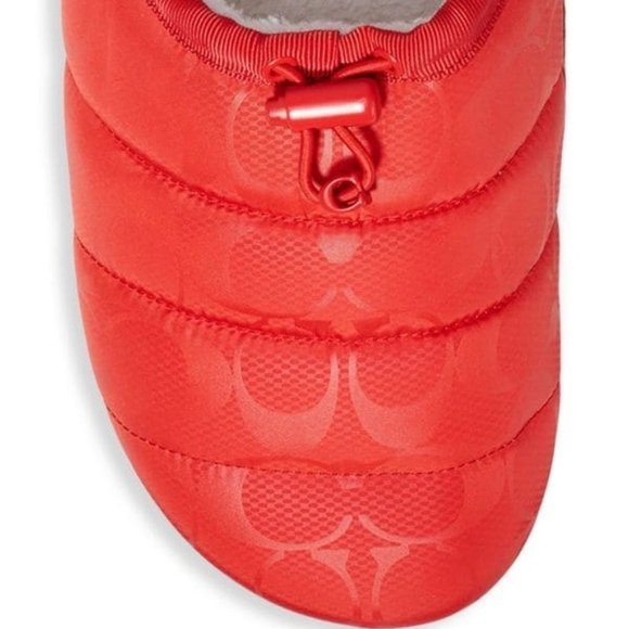 NWT Coach Rachelle Slippers Red Puffer Slip On Multiple Sizes Available - Picture 7 of 12